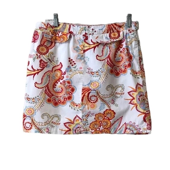 🌺TOMMY HILFIGER Cotton White w/ Multi colored Paisley Skirt Size 14🌺 - Picture 1 of 5